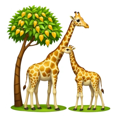 giraffe eating leaves from a tree sticker