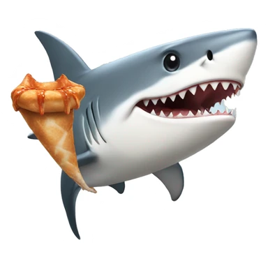 Shark eating a chicken wing  sticker