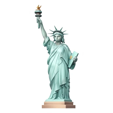 Statue of Liberty with gentle pastel colors, not bright sticker