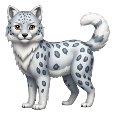 Snow-Leopard-Arctic-Wold-Arctic-Fox-Canadian-Lynx-Fusion-Animal-Hybrid-Creature, full body sticker