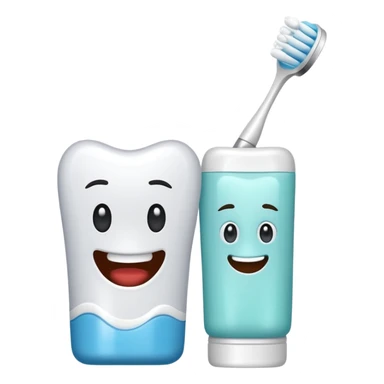 toothpaste and toothbrush sticker