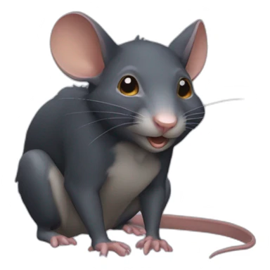Une chauve souris qui tient un rat sticker