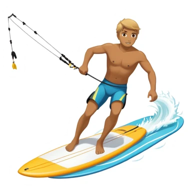 A guy who is kitesurfing with a foil board sticker