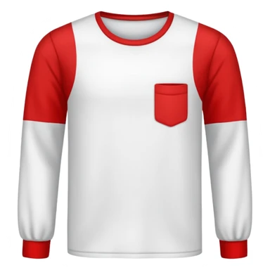 plain isolated red and white long sleeve shirt sticker