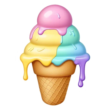 Melted pastel ice cream sticker
