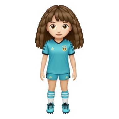 Crie um emoji de uma menina gordinha com o cabelo vermelho longo com uma franja reta casaco de gola alta da adidas sticker