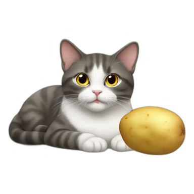the cat with potato sticker