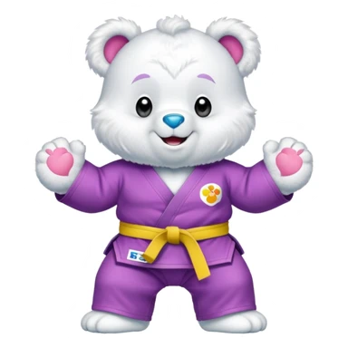 Good luck Care bear wearing a jiu jitsu gi sticker