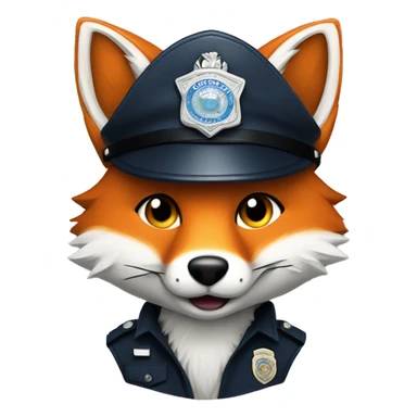 Furry fox as police  sticker