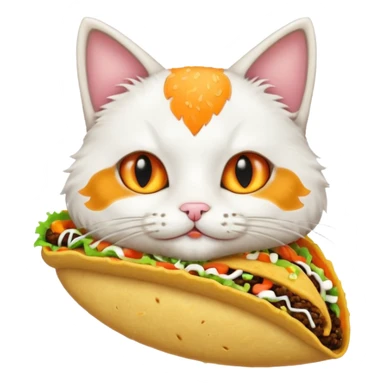 cat eating a taco sticker