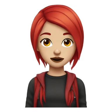 Emo girl with facial piercings and red hair  sticker