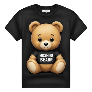 Ultra Detailed, Realistic black color, Moschino
teddy bear-print T-shirt sticker