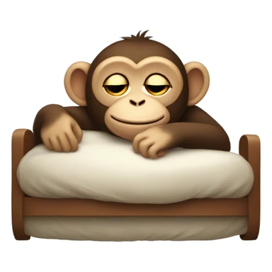 Monkey sleeping in bed  sticker
