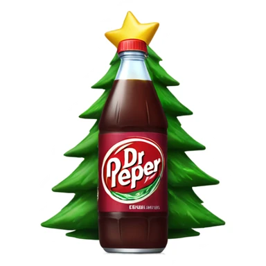 dr pepper can with a christmas tree  sticker