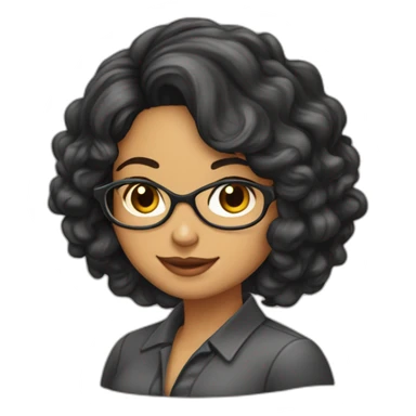 Profesora-joven-colombiana-cabello castaño-bata sticker