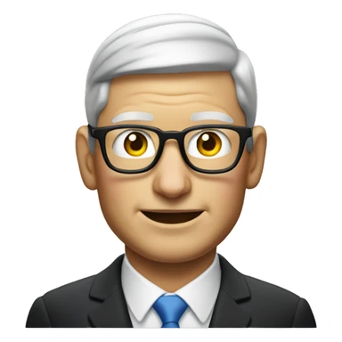 Tim cook with apple logo sticker