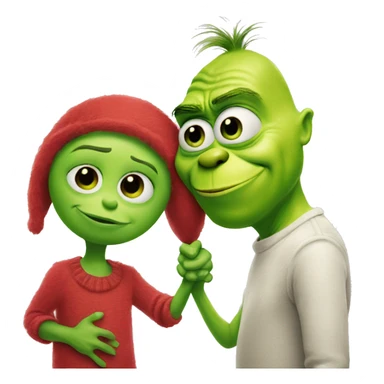 mike wazowski holding hands with the grinch sticker