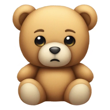 sad cute teddy bear plushie with years sticker