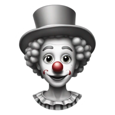 clown bw sticker