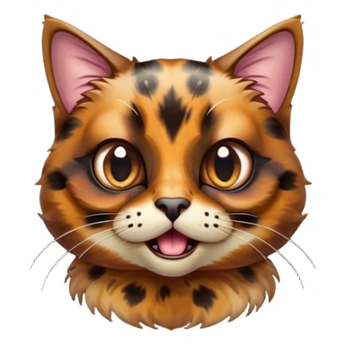 Cinematic Comical Tortoiseshell Cat Portrait Emoji, Head cocked dramatically with an over-the-top shocked expression, featuring a rich mottled fur of browns and blacks and wide, comically animated eyes full of playful disbelief, simplified yet hilariously detailed, glowing with a bold, sassy radiance, high shine, exuding a mischievous and spirited charm, styled with a soft glowing outline, capturing the essence of a tortoiseshell cat that appears ready to burst into comical antics! sticker