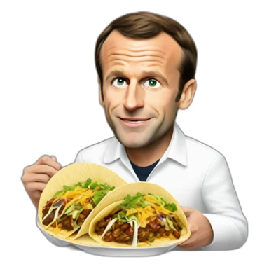 Emmanuel Macron eating a tacos sticker