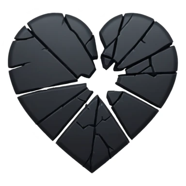 Black Broken Heart  sticker