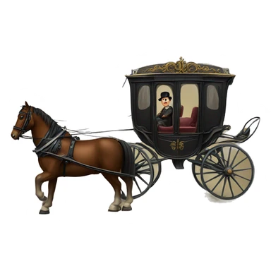 a man sits in a horse-drawn carriage from Russia in the 19th century sticker