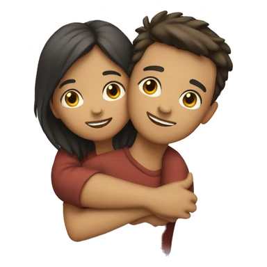 boy and girl hugging sticker