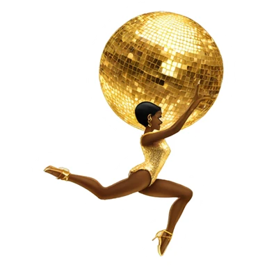 golden disco ball with dancer sticker