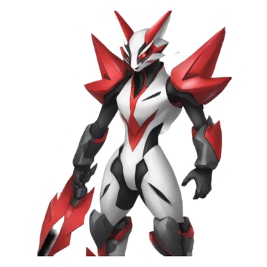  Cool Edgy Futuristic Black White Red Zangoose-Digimon-Medabot-Mecha full body sticker