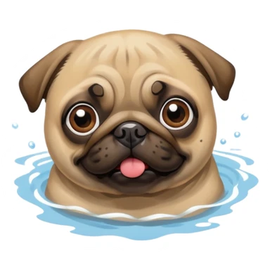 Pug  nadando sticker