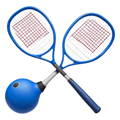 squash racket and blue ball sticker