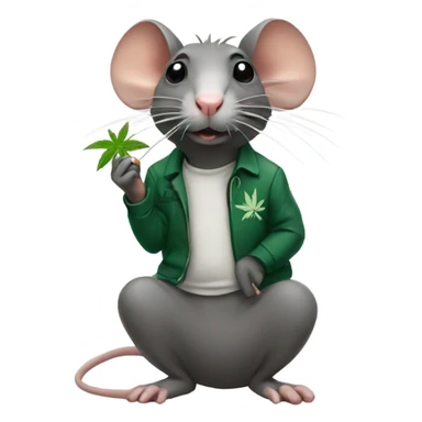 a rat smoking weed  sticker