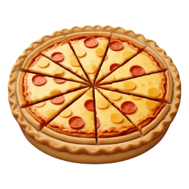 a pie chart sitting on top of a pizza  which has no other toppings sticker