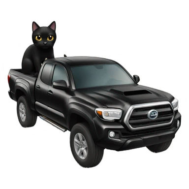 Black cat driving a Tacoma truck  sticker