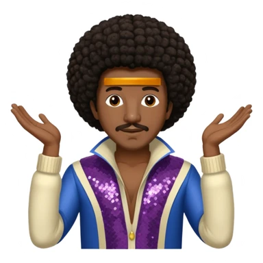 Walter Williams from The O'Jays with dark brown afro hair, cream sequin outfit sticker