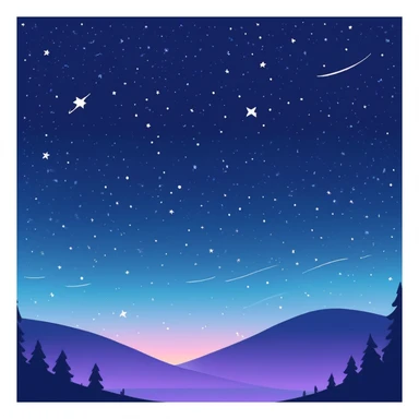 Sparkling starry night sky, galaxy view with stars and nebula sticker
