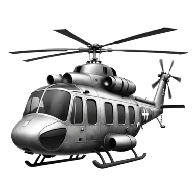 WW2 style helicopter with smoke sticker