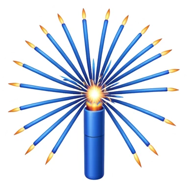 deep blue coloured firework shooting through the sky ready to explode sticker