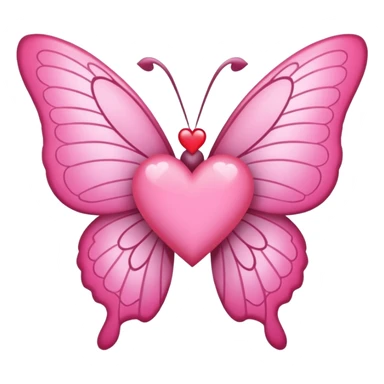 Mariposa rosa con corazones  sticker