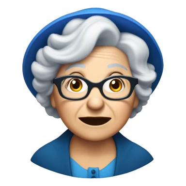 smart granny witch with glasses and blue hat directing orchestra sticker