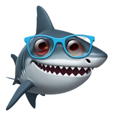 shark with taped nerd glasses  sticker