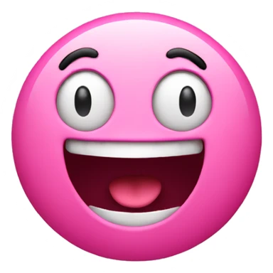 pink excited face isolated sticker