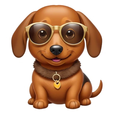 Weiner dog with sunglasses sticker