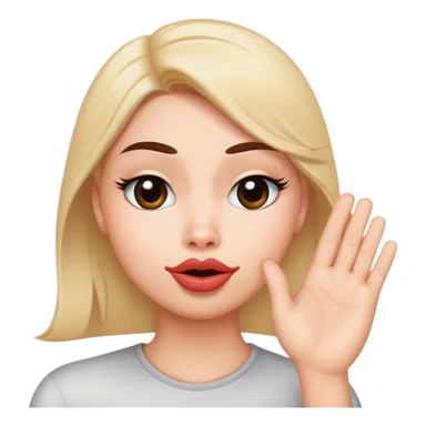 duck lips and side eye face like hmm maybe embarrassing cringe face with hand flat off the side of a head like a salute sticker