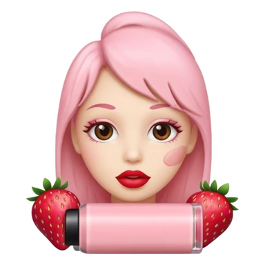 Strawberry milk color lipstick sticker