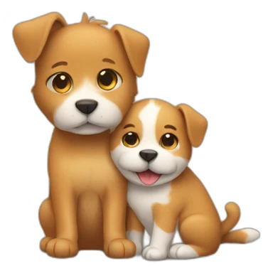 cat hugs dog sticker