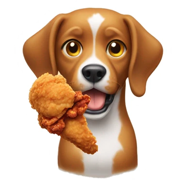 dog eating fried chicken  sticker