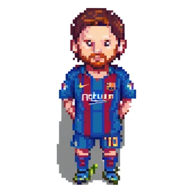 Lionel Messi, footballer, pixel art style, pixel art character sticker
