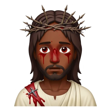 Dark skin Jesus with thorns on head injured  sticker